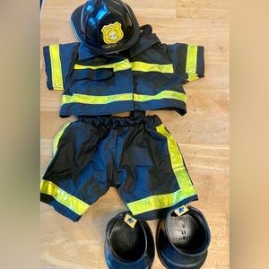 Black and yellow Build-A-Bear fireman outfit. Boots and hat included
